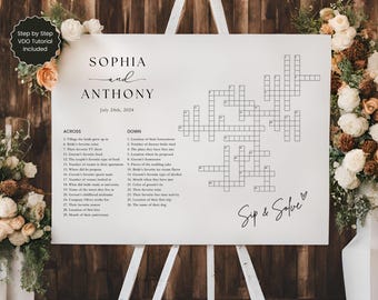 Custom Wedding Crossword Puzzle Template: Sip and Solve (Digital Download)