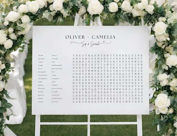 Custom Wedding Word Search Template: Sip and Solve Game (Digital Download)