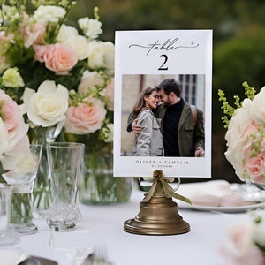 Photo Table Numbers Wedding, Editable Wedding Table Numbers with photo, Reception Table Numbers ,5x7, 4x6, Table number Wedding Sign Photo.