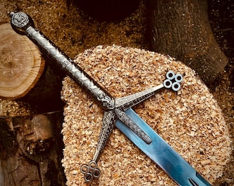 Handmade Scottish Claymore Sword J2 steel Highland Claymore Black Medieval Replica Swords, Fantasy Sword, Celtic Sword Personalized Gifts