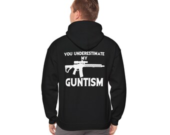 Sudadera con capucha Guntism: sudadera unisex acogedora, regalo divertido para amantes de las armas, ropa informal para eventos, sudadera única para amigos, perfecta