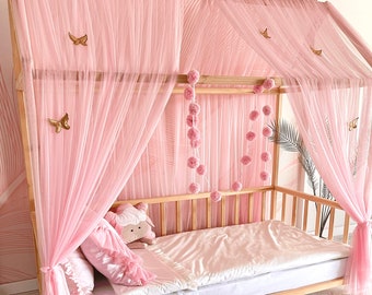Montessori Bed Canopy, Personalized Bed Canopy, Canopy for House Bed, Canopy Tent, Canopy Bed, Kids Bed Curtains