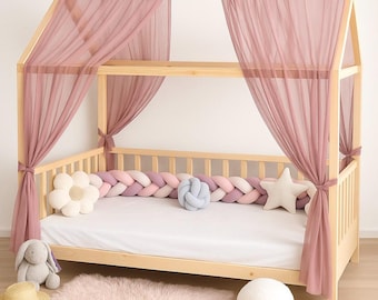 Betthimmel für Hausbett Kinderbett, universell, Premium Tüll, 2-teilig