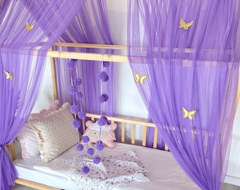 Montessori Bed Canopy, Personalized Bed Canopy, Canopy for House Bed, Canopy Tent, Canopy Bed, Kids Bed Curtains