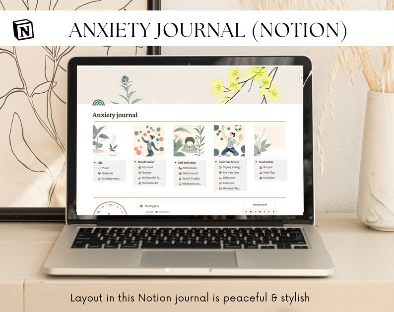 Anxiety Journal, Anxiety Journal Digital, Anxiety Worksheets, Therapy Journal, Mood Journal ...