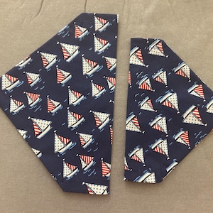 Navy Sailboat SMALL Over the Collar Dog Bandana