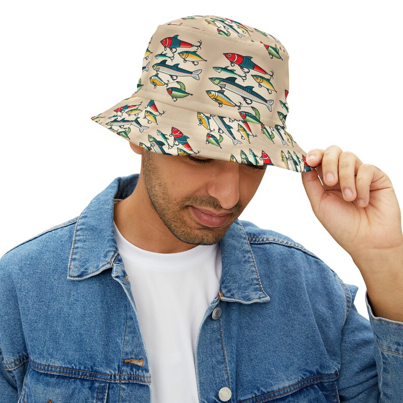 Fishing Lures Bucket Hat AOP Etsy
