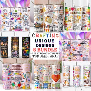 Crafting Tumbler, 8 BUNDLE Crafting Designs PNG, 20 Unzen Skinny Tumbler, Crafter Life Png, Tumbler Bundle Wrap, PNG und Dateien Sofortiger Download