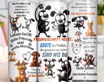 面白い犬の友情の名言 20オンス タンブラー PNG デザイン (デジタルダウンロード