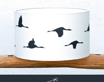 White Cranes lampshade, lampshades, lighting, fabric lamps, lamps, lampshades