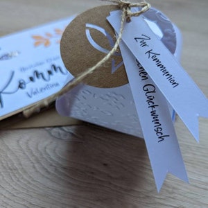 Schachtel Geldgeschenk, Verpackung Geld, Taufe Konfirmation Kommunion Firmung Mädchen Junge, unisex, Geschenk, Fisch, weiß Natur