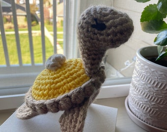 Crochet Pie Sea Turtle Plushie/Amigurumi Turtle Toy/Dessert Themed Toy