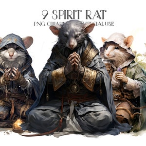 9 Fairytale Spirit Mice Digital painting Clipart, fairytale Clipart PNG, fantasy Mouse, Medieval graphics, Paper craft - Junk Journal