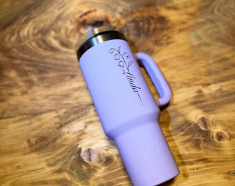 Birth Month Flower Engraved Stanley 40 oz Tumbler