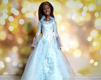 Princess Blue Barbie Doll Princess Blue Dress For Doll 1/6 Clothes