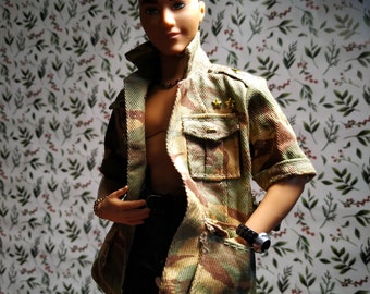 Military jacket for Ken - 1/6 Clothes for regular 11 inch 30cm male dolls
