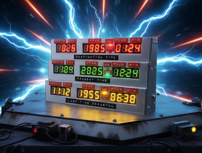 Time Circuits clock V2.0, nine LED displays across three rows