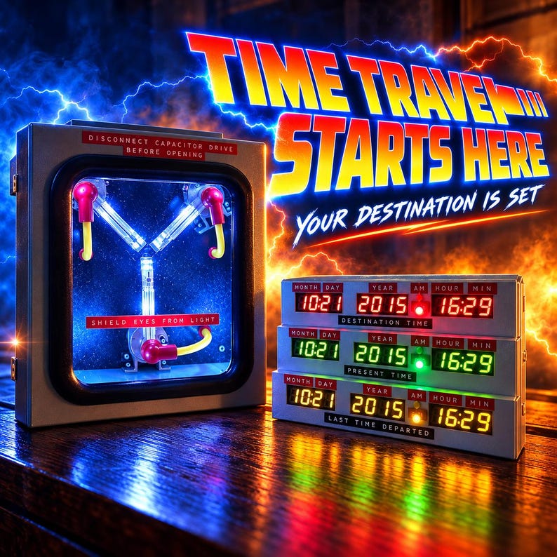 Flux Capacitor and Time Circuits Clock Set | Light Up Props with Sound & Remote | Back to the Future Inspired Handmade Gift image 9