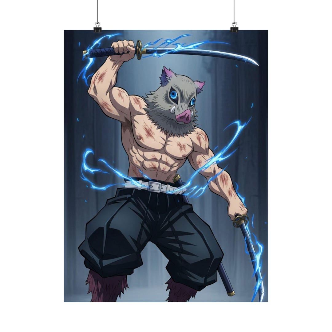 Inosuke Hashibira Beast Breathing Poster | Demon Slayer Fan Art | Anime ...