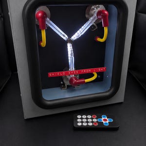 Flux Capacitor lit with the included 17 key infrared remote