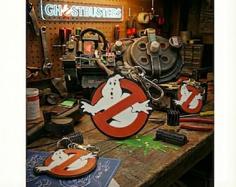 Classic Ghostbusters "No-Ghost" Logo Keychain | 3D Printed Keyring & Bag Charm | Movie Fan Gift | Includes Lobster Clasp Hardware