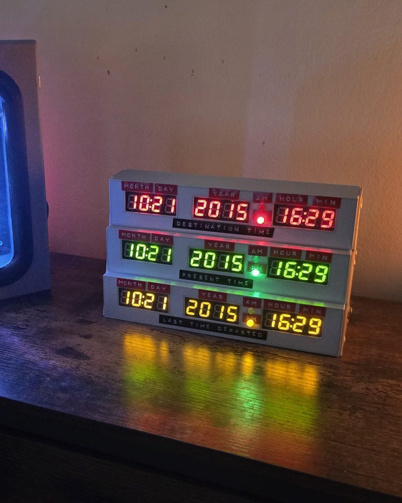 Back to the Future Time Circuits Clock | Working Light-Up Prop Replica | Time Travel Sequence & Custom Dates | Handmade UK image 3
