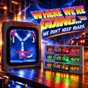 Flux Capacitor and Time Circuits Clock Set | Light Up Props with Sound & Remote | Back to the Future Inspired Handmade Gift image 7