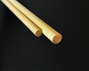 Brass Round Bar 100–500mm | Solid Brass Rod for Machining, DIY & Model Making | MS63 Brass Multiple Sizes