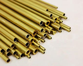 Brass Round Tube 100–500mm | Hollow Brass Pipe for DIY, Model Making & Craft | Brass Tubing Multiple Sizes