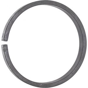 May include: A silver metal ring with a gap in the circle. The ring is made of a smooth, shiny metal.