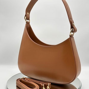 Stilvolle Ledertasche in Braun - made in Italy