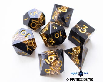 Space Gold - Sharp Edge Resin Dice Set
