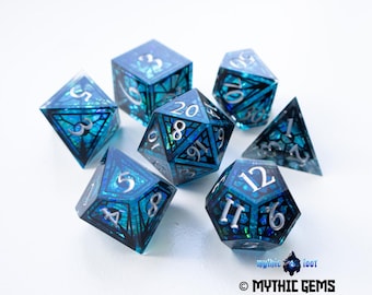 Mystic Gleam Dark - Sharp Edge Resin Dice Set