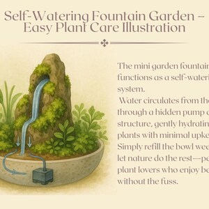 Handmade Indoor Waterfall Fountain: Zen Garden with Live Plants bild 2