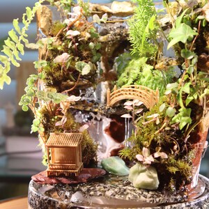 Handmade Indoor Waterfall Fountain: Zen Garden with Live Plants bild 6