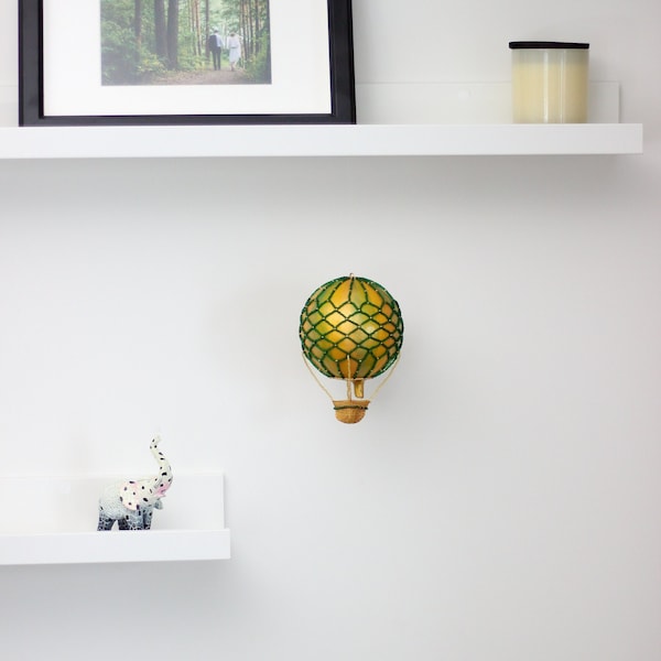 Vintage heteluchtballon, papier-maché sculptuur, aerostat, boekenplankdecoraties, boekenkastdecoraties