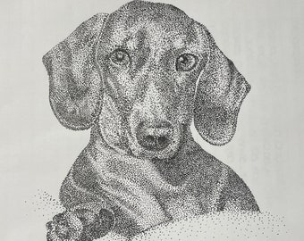 Portraits d'animaux de compagnie dessin pointillisme animaux