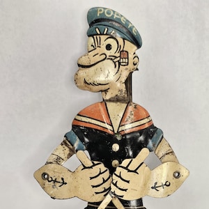 Rare Vintage Original 1932 J Chein & CO. Tin Litho Popeye Drummer Toy !!!!!!