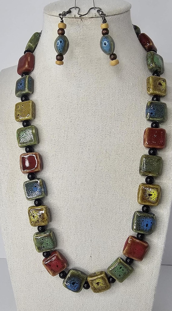 Handcrafted Handmade ceramic square tile multi co… - image 1