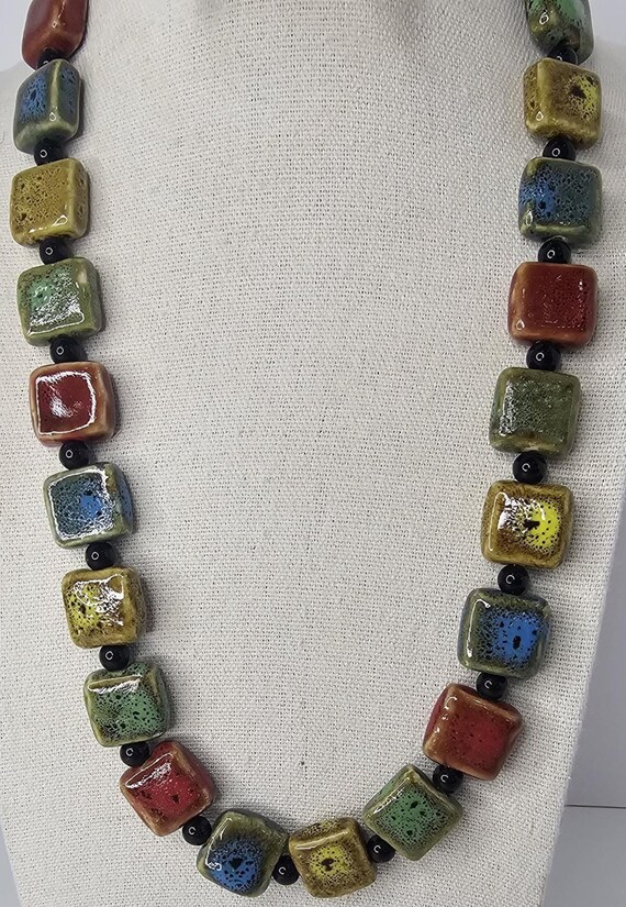 Handcrafted Handmade ceramic square tile multi co… - image 2