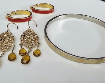 3 pieces of Vintage Marked Monet Jewelry 2 pairs of earrings and one bracelet