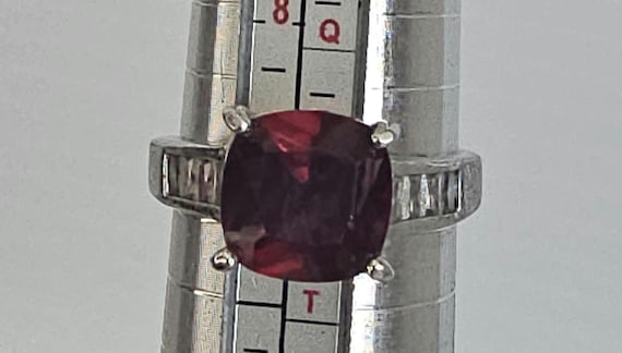 Vintage Cushion-Cut Garnet Statement Ring, Size 9 - image 1