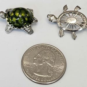2 really nice pieces of turtle jewelry! One is a turtle pendant!! The other is a turtle Brooch / pin!!