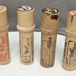 Vintage Boye Sewing Machine Needle Wooden Tubes: #4 & #16