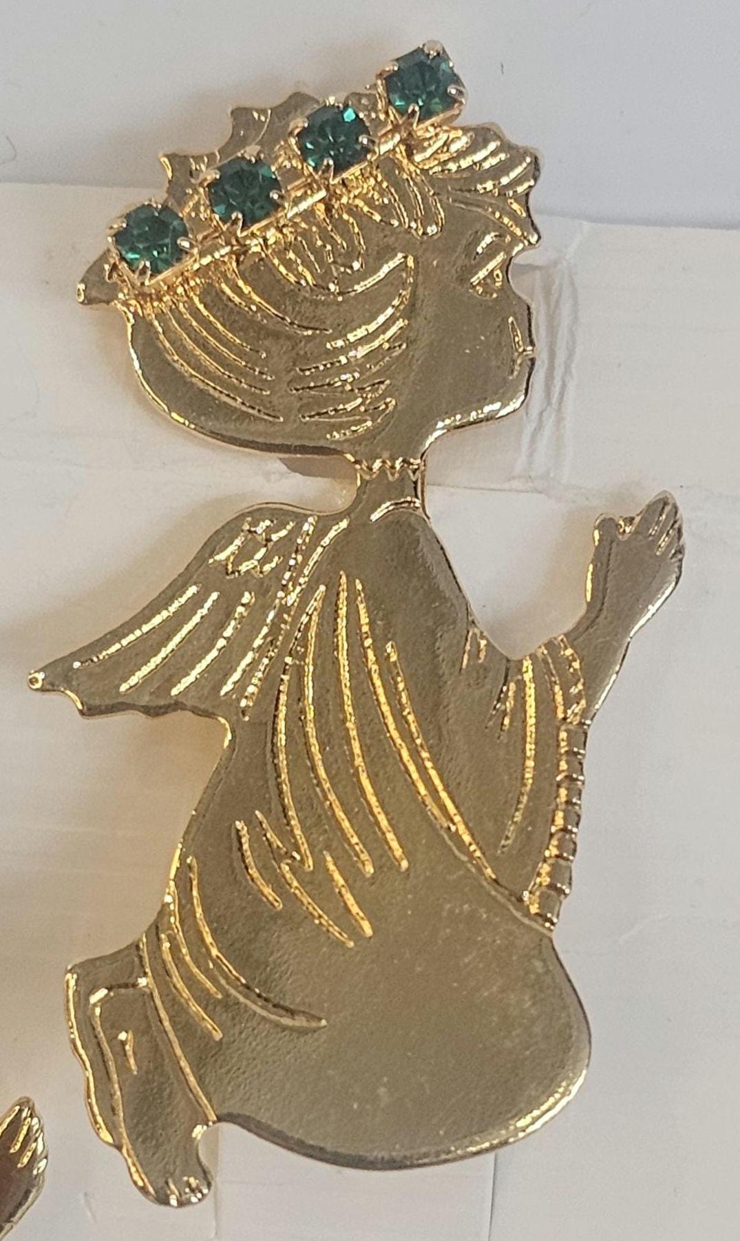 9 Vintage Rhinestone, Gold and Silver Tone Angel Brooches ! - Etsy