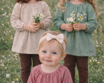 Musselin Tunika Kinder Langarm weich locker Babykleidung Mädchen Tunika Baumwolle Kinder Oberteil Boho Stil