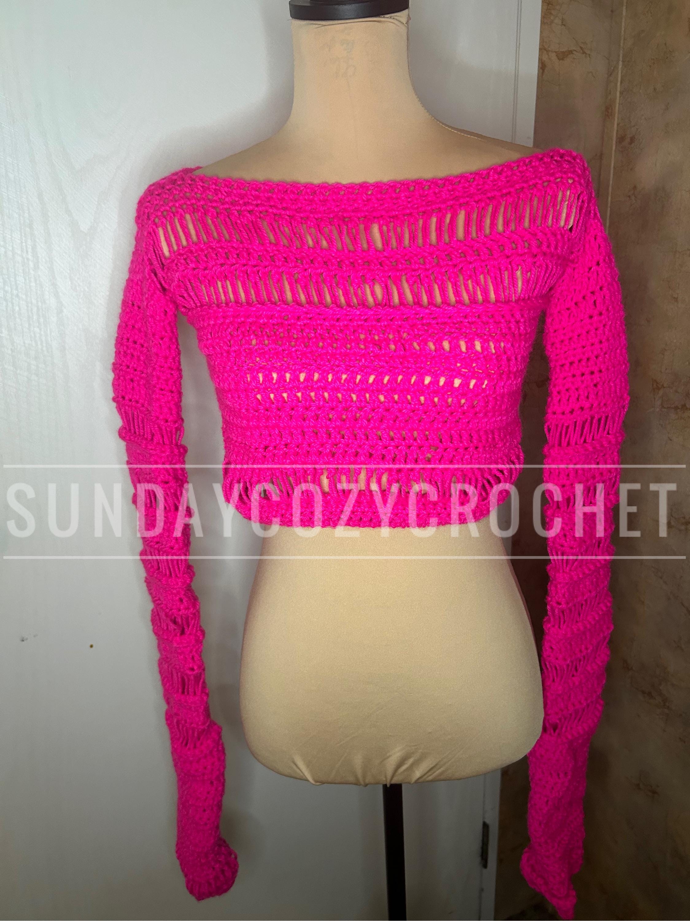 Neon Shrug Fishnet Pink - Etsy