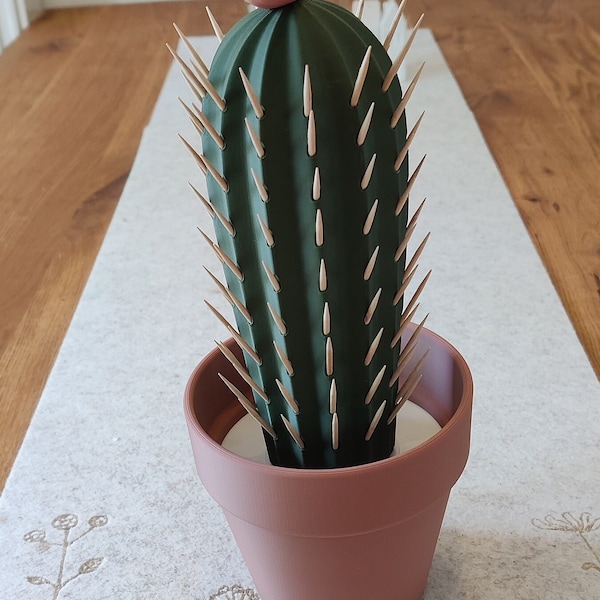 3D gedruckter Kaktus Zahnstocher Spender mit Federmechanismus - cactus toothpick - Deko - Zimmerpflanze - Pflanze