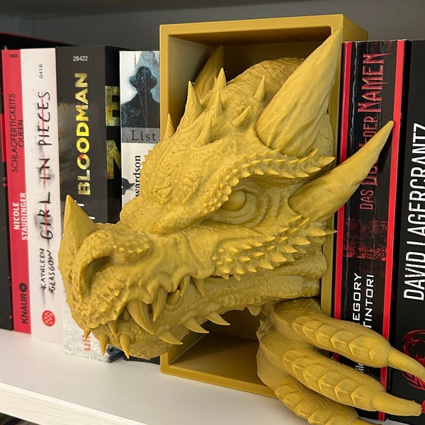 Book Nook Dragon - Bookend Dragon - Book Corner - 3D printed sculpture - Fourth Wing
