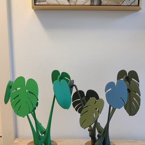 3D gedruckte Monstera mit magnetischen Blättern als Untersetzer Deko Zimmerpflanze Pflanze Bild 3